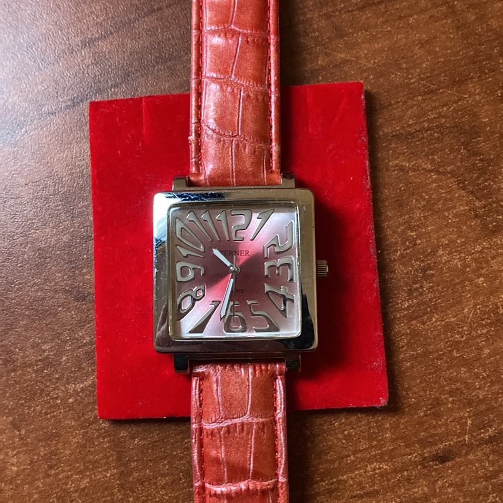 Bijoux Terner Red Watch with Silver Accents